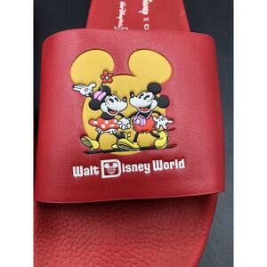 Disney X Coach Mickey & Minnie Slides Women Elec Red Size 11 Disney's 50th New